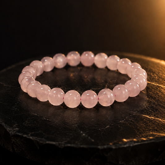 Rose Quartz Bracelet – Natural Pink Crystal Beads