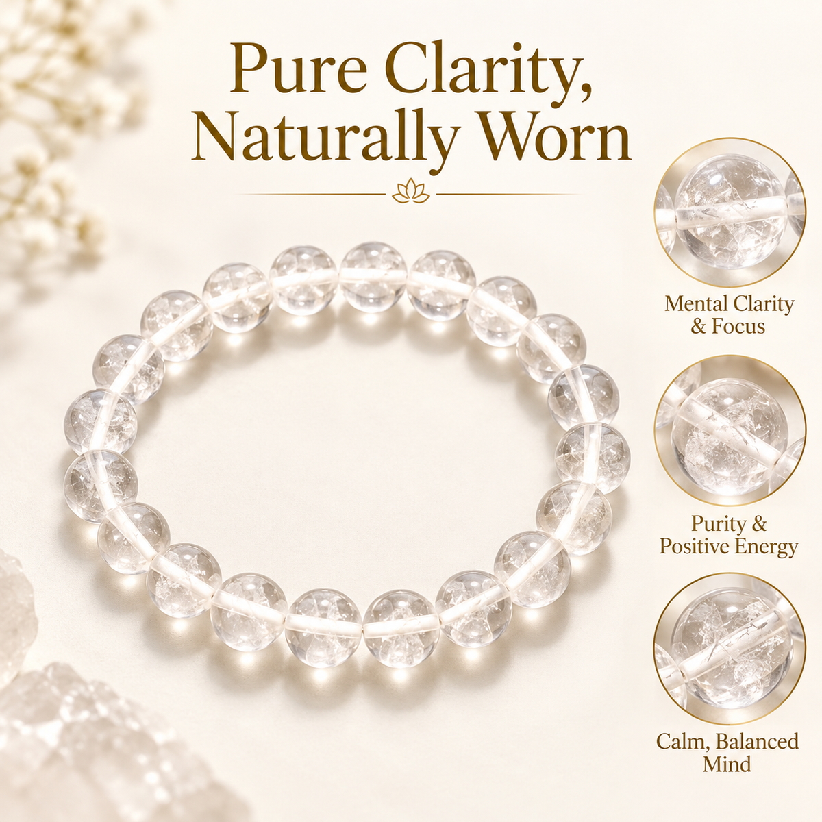 Authentic Sphatik Elastic Bracelet
