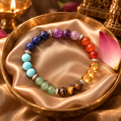7-Chakra Stone  Elastic Bracelet