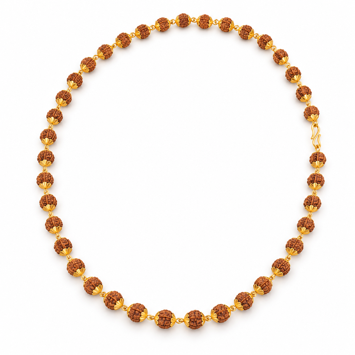 Gold-Plated Rudraksha Mala