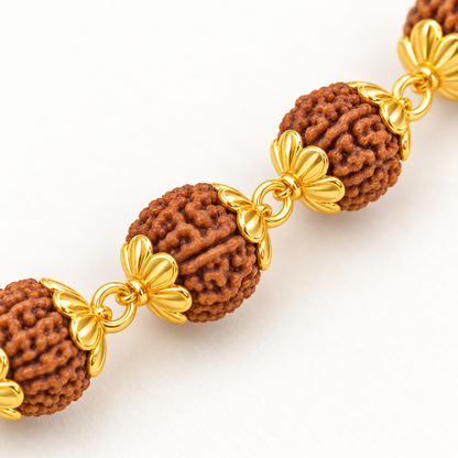 Gold-Plated Rudraksha Mala