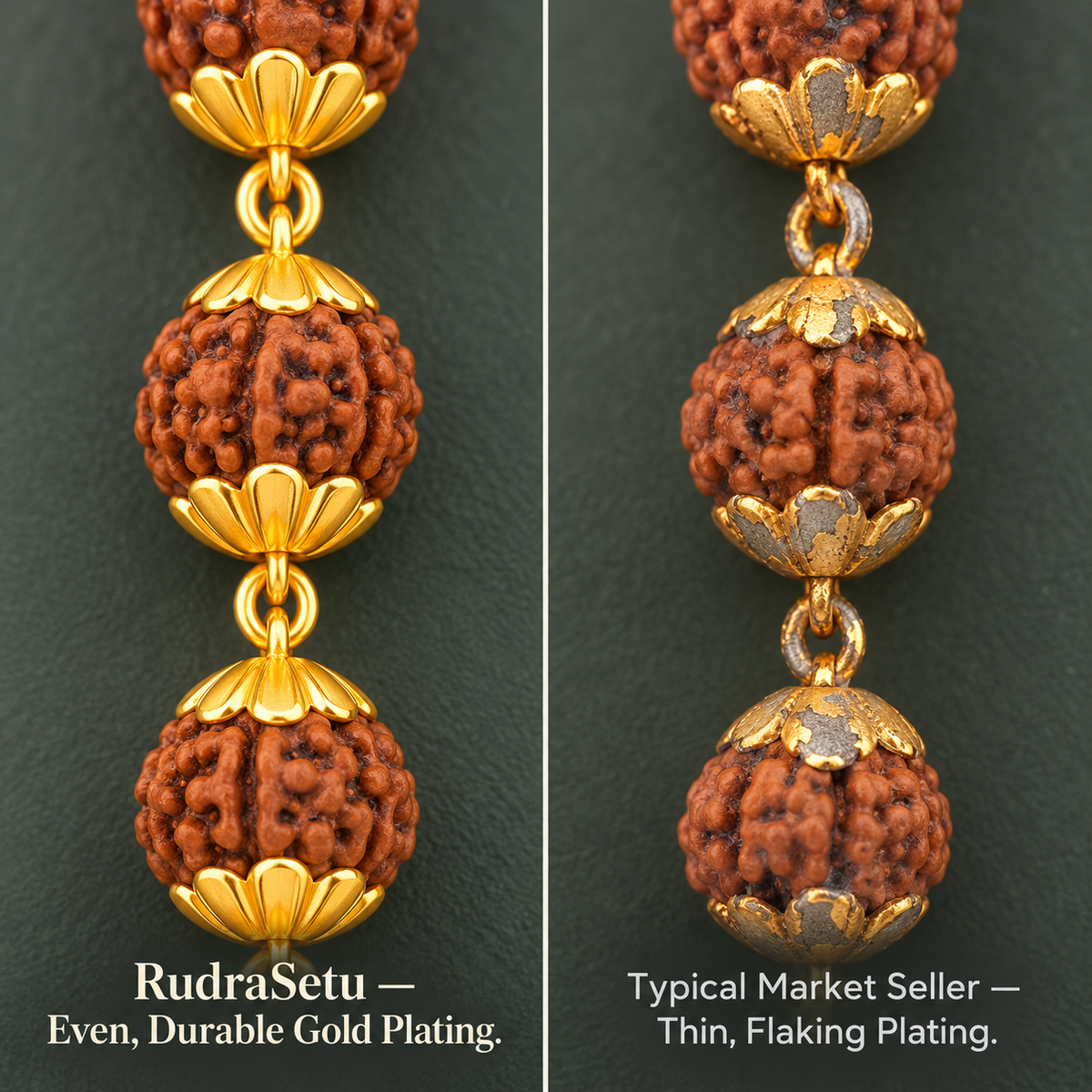 Gold-Plated Rudraksha Mala