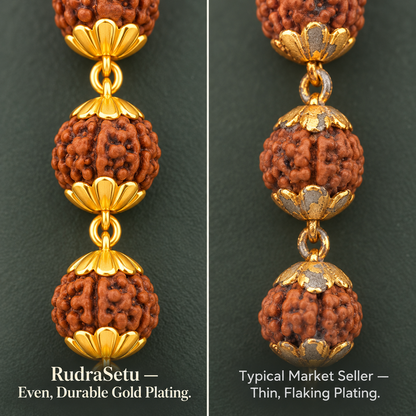 Gold-Plated Rudraksha Mala