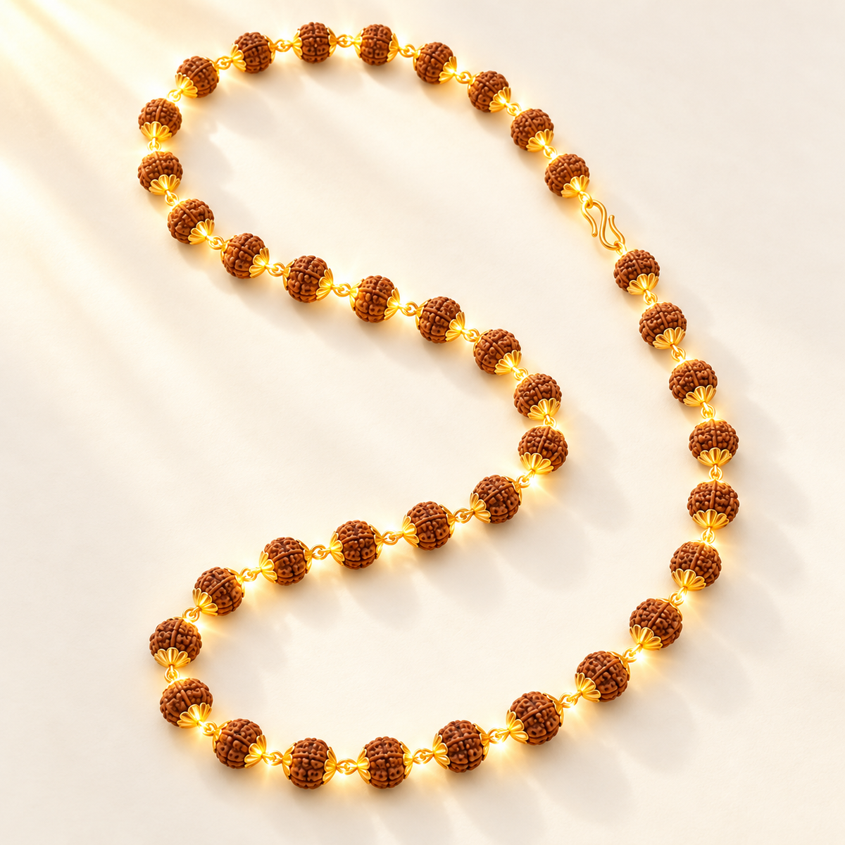 Gold-Plated Rudraksha Mala