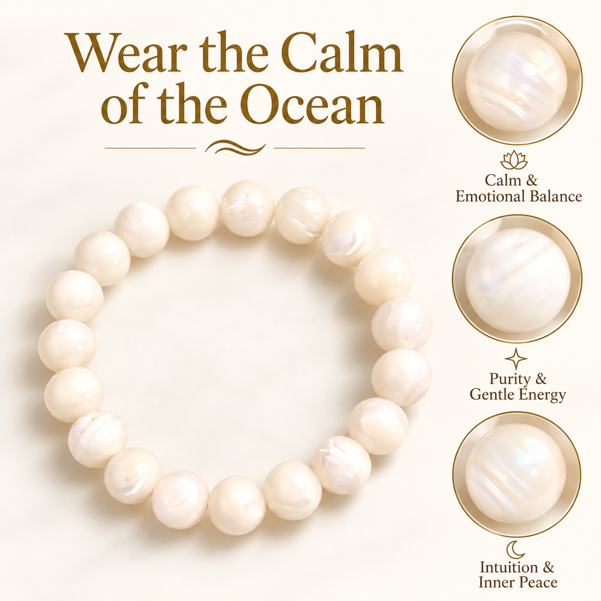 Mother of pearl - Elastic Bracelet