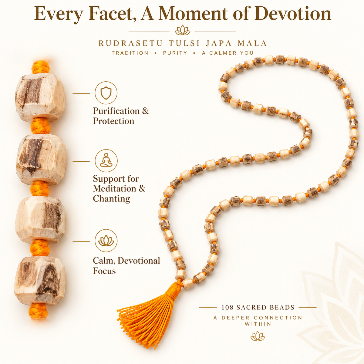 Tulsi Japa Mala (D-Cut Beads)