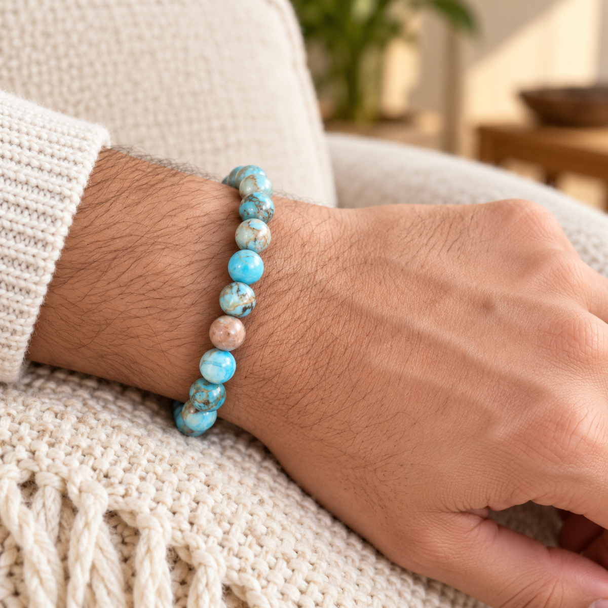 African Turquoise Elastic Bracelet