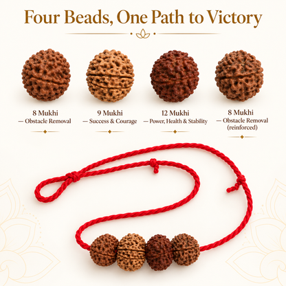 Court Victory | 8-9-12-8 Rudraksha Combination Mala