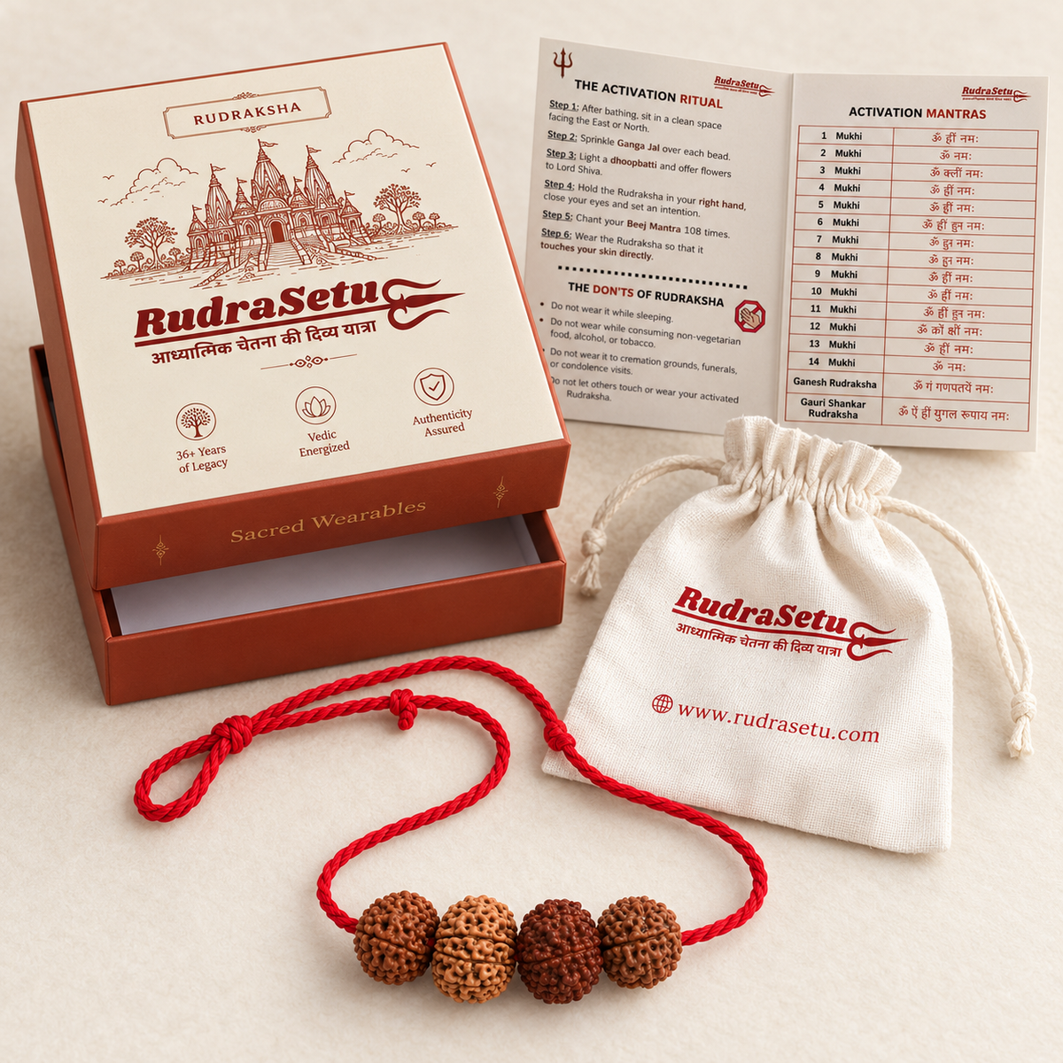 Court Victory | 8-9-12-8 Rudraksha Combination Mala
