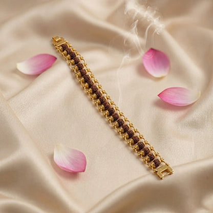 Classic Gold Plated Rudraksha Bracelet