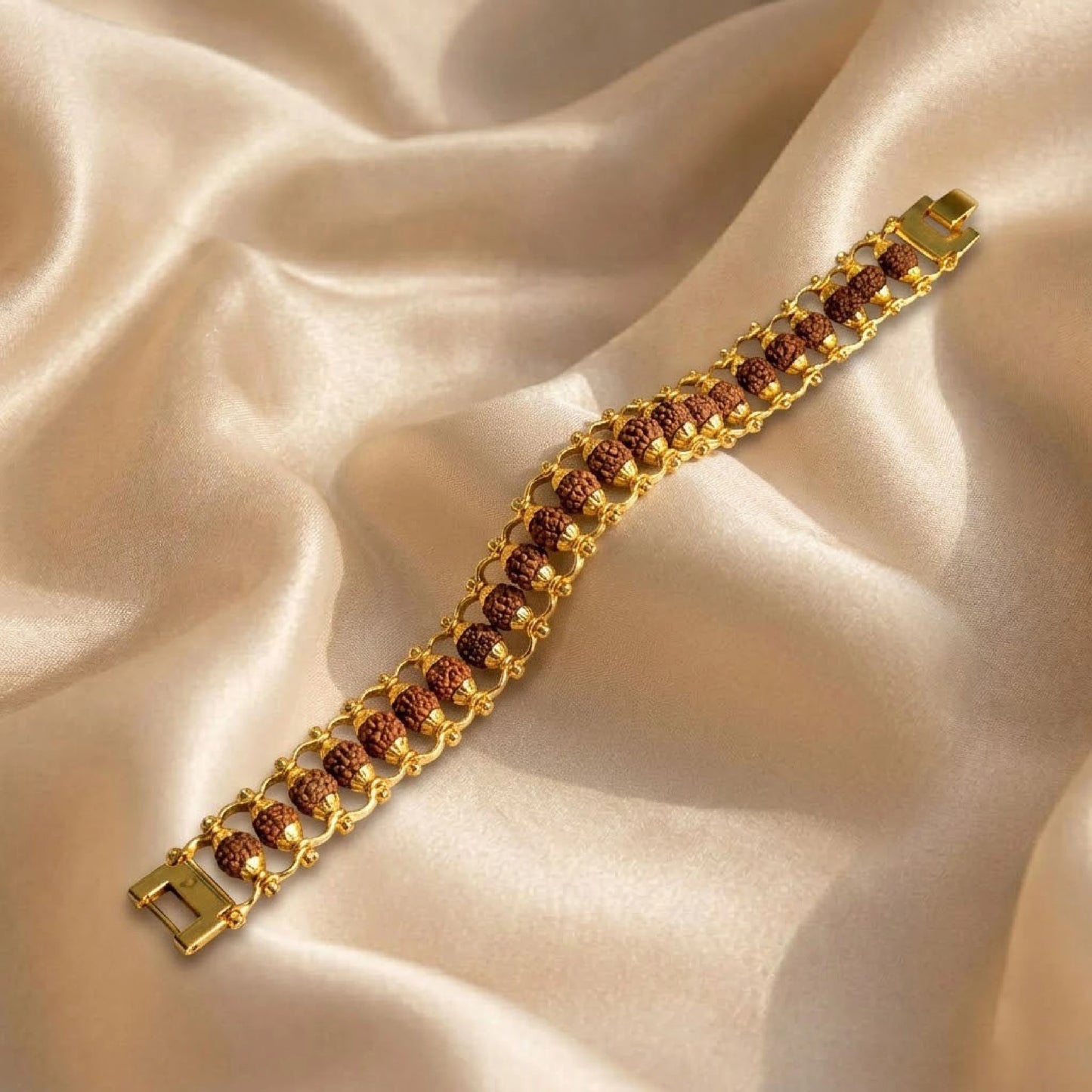 Classic Gold Plated Rudraksha Bracelet