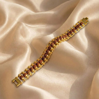 Classic Gold Plated Rudraksha Bracelet, part of the Shani Kavach Set