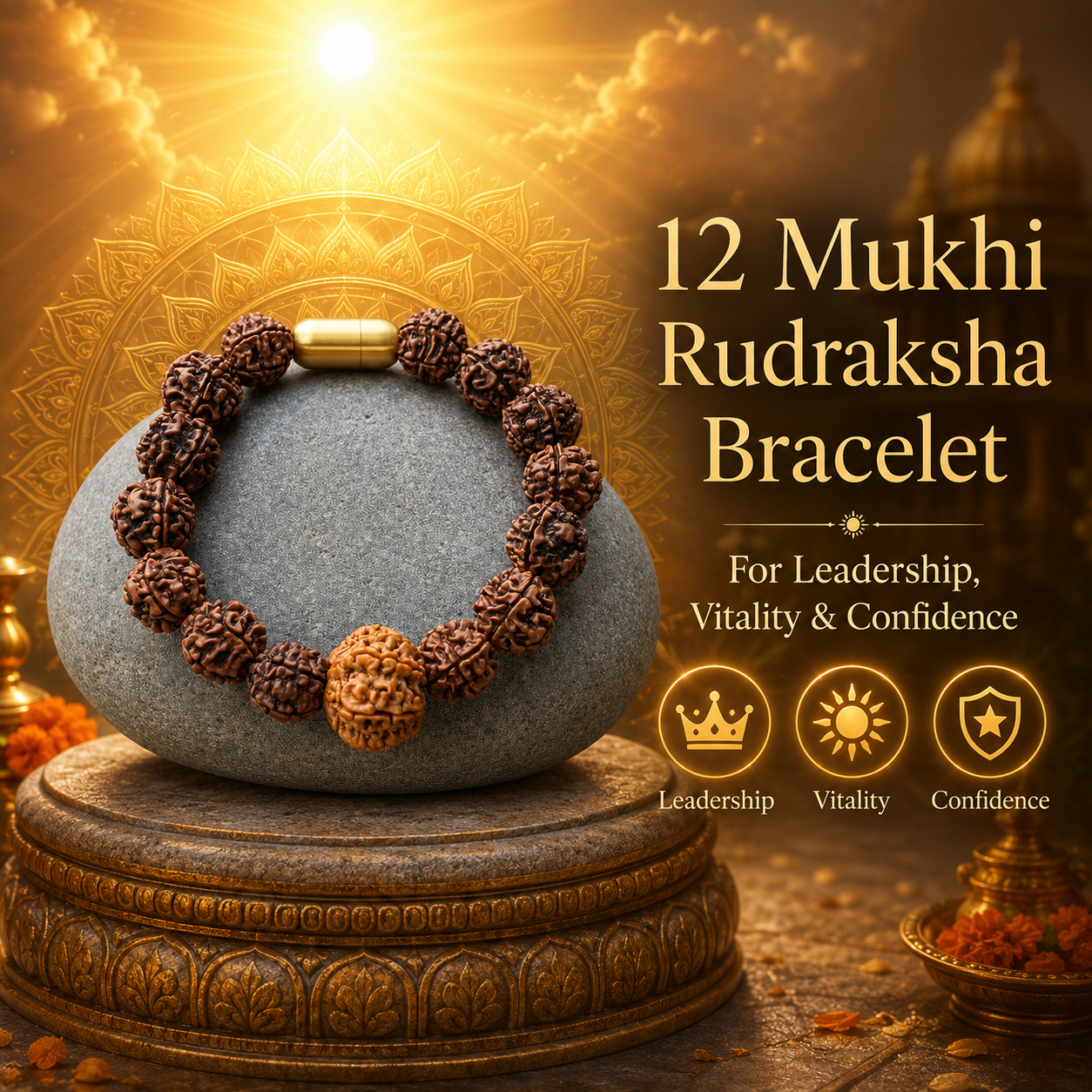 Nepali 12 Mukhi Rudraksha Magsnap Bracelet