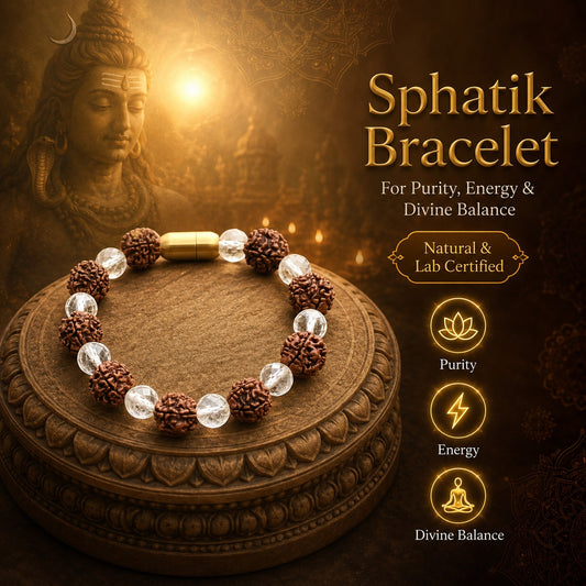 Rudraksha Sphatik Magsnap Bracelet