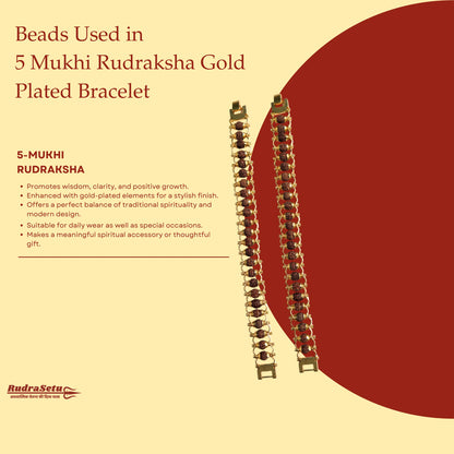 Classic Gold Plated Rudraksha Bracelet (Combo Pack)