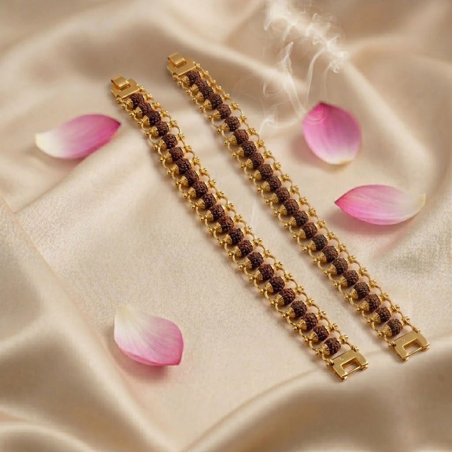 Classic Gold Plated Rudraksha Bracelet (Combo Pack)