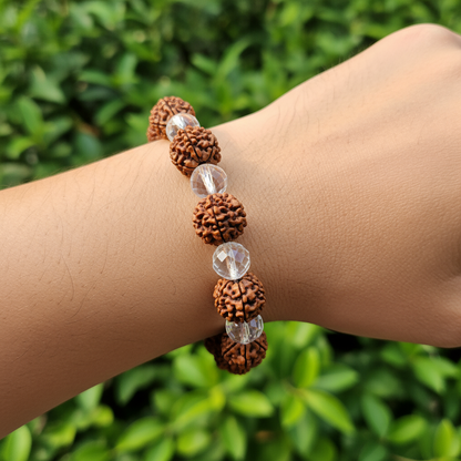 Rudraksha Sphatik Magsnap Bracelet