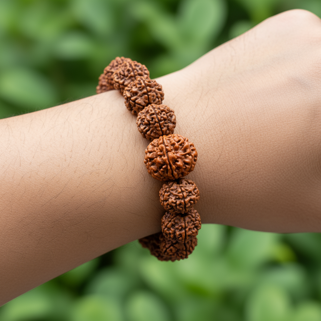 Nepali 7 Mukhi Rudraksh  Bracelet | Natural & Lab Certified | For Wealth, Success & Stability