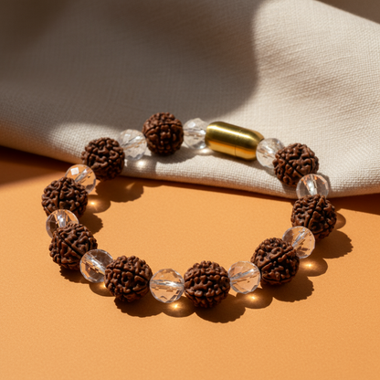 Rudraksha Sphatik Magsnap Bracelet