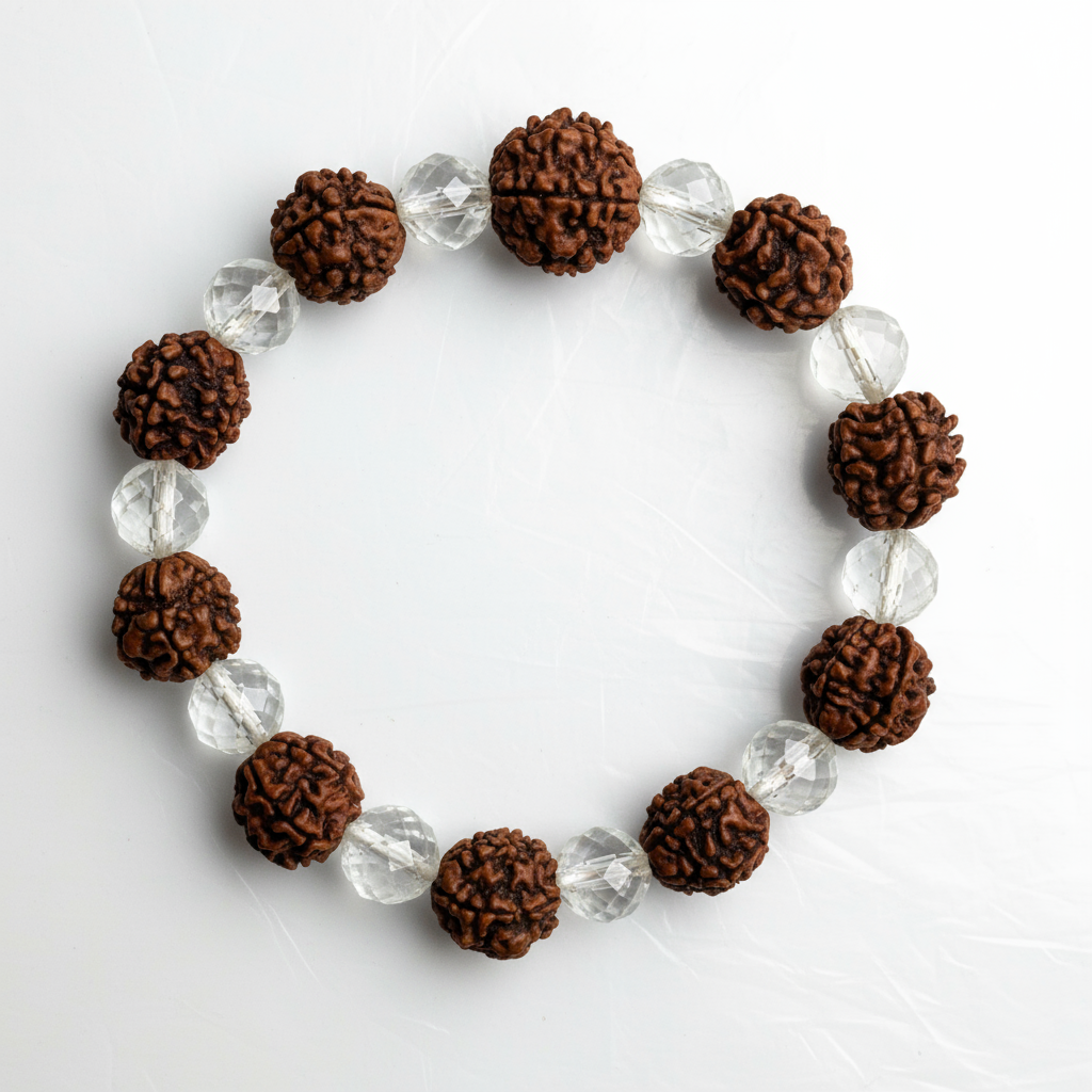 Rudraksha Sphatik Magsnap Bracelet