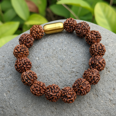 Nepali 5 Mukhi Rudraksh Bracelet | Natural & Lab Certified | For Meditation, Health & Wisdom