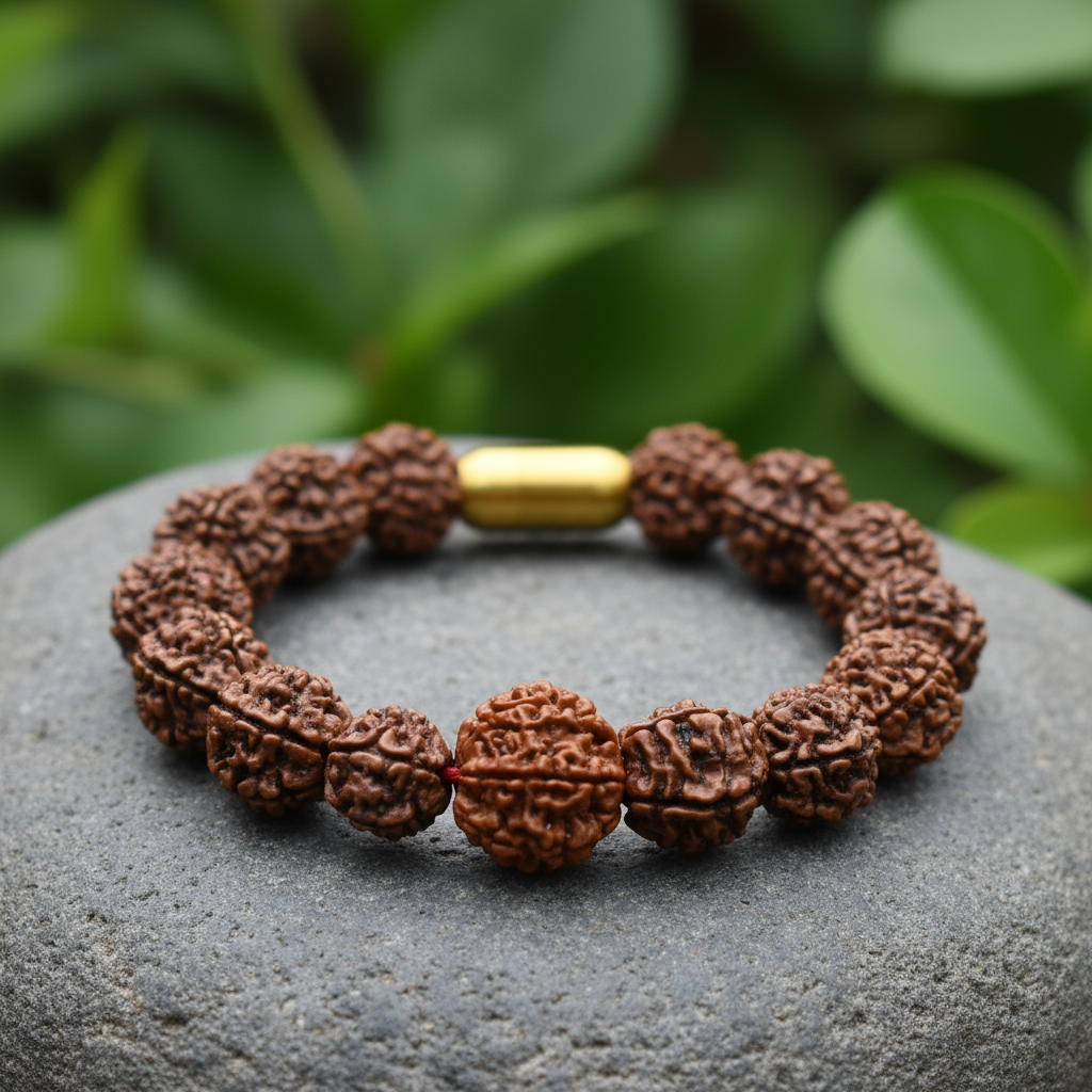 Nepali 7 Mukhi Rudraksh  Bracelet | Natural & Lab Certified | For Wealth, Success & Stability