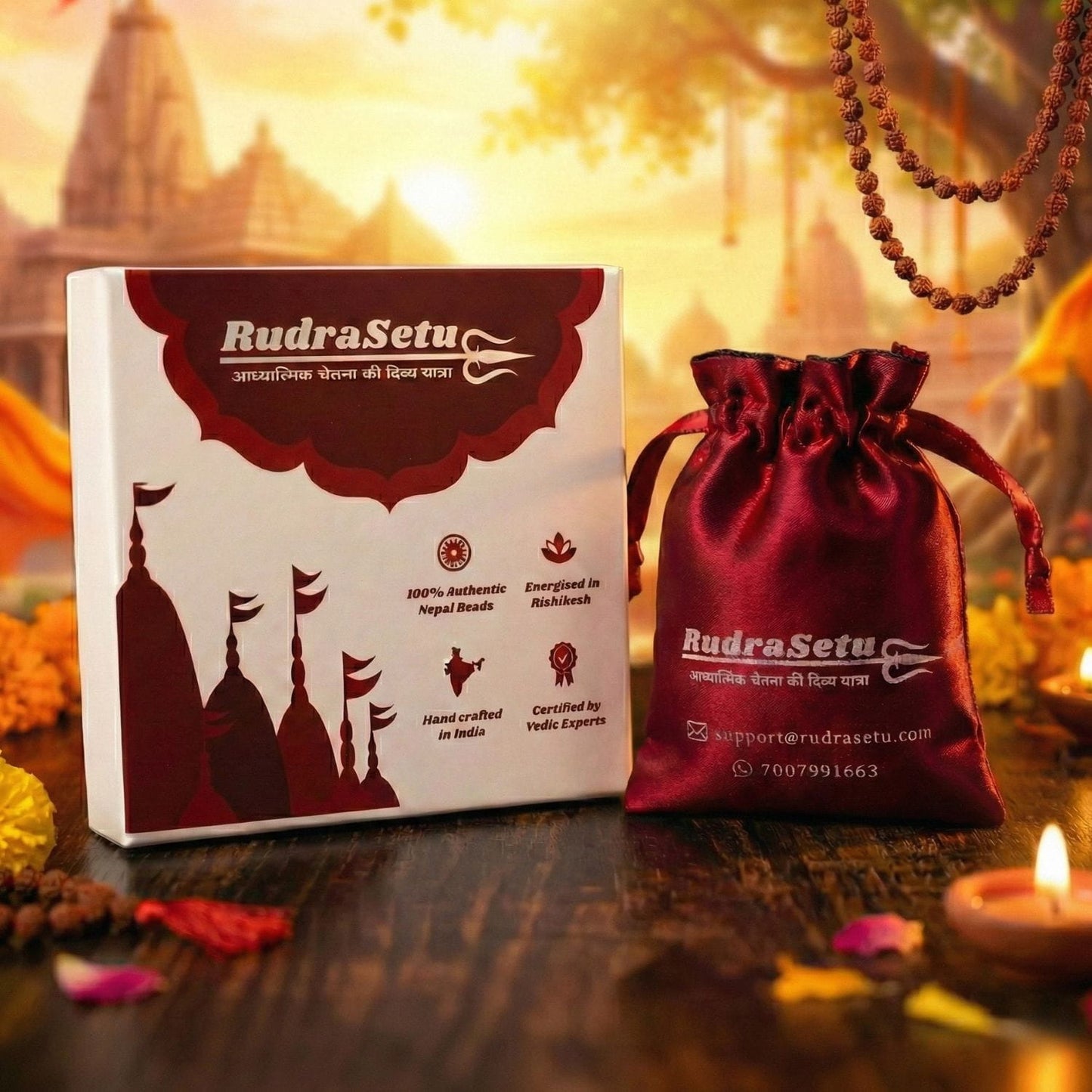 Nepali 7 Mukhi Rudraksh  Bracelet | Natural & Lab Certified | For Wealth, Success & Stability